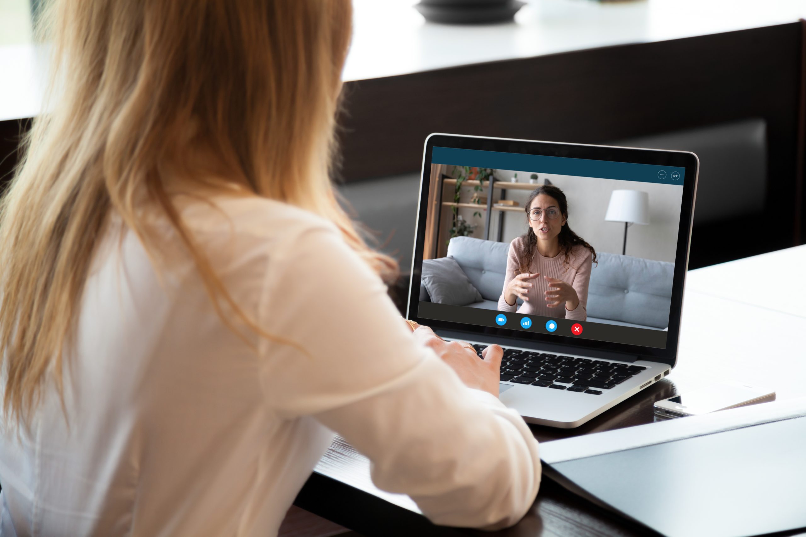Young,Girl,Student,Woman,Holding,Educational,Video,Call,With,Teacher Counselling and Psychotherapy services in Antrim - NI Counselling